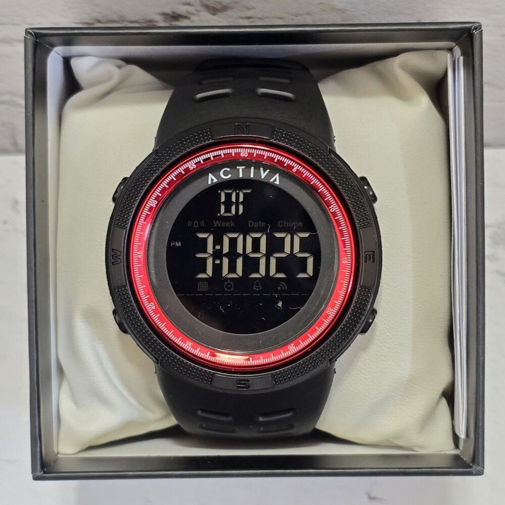 Activa X Invicta Digital Men's Watch 50mm Red Black ACW1915-011 Brand New